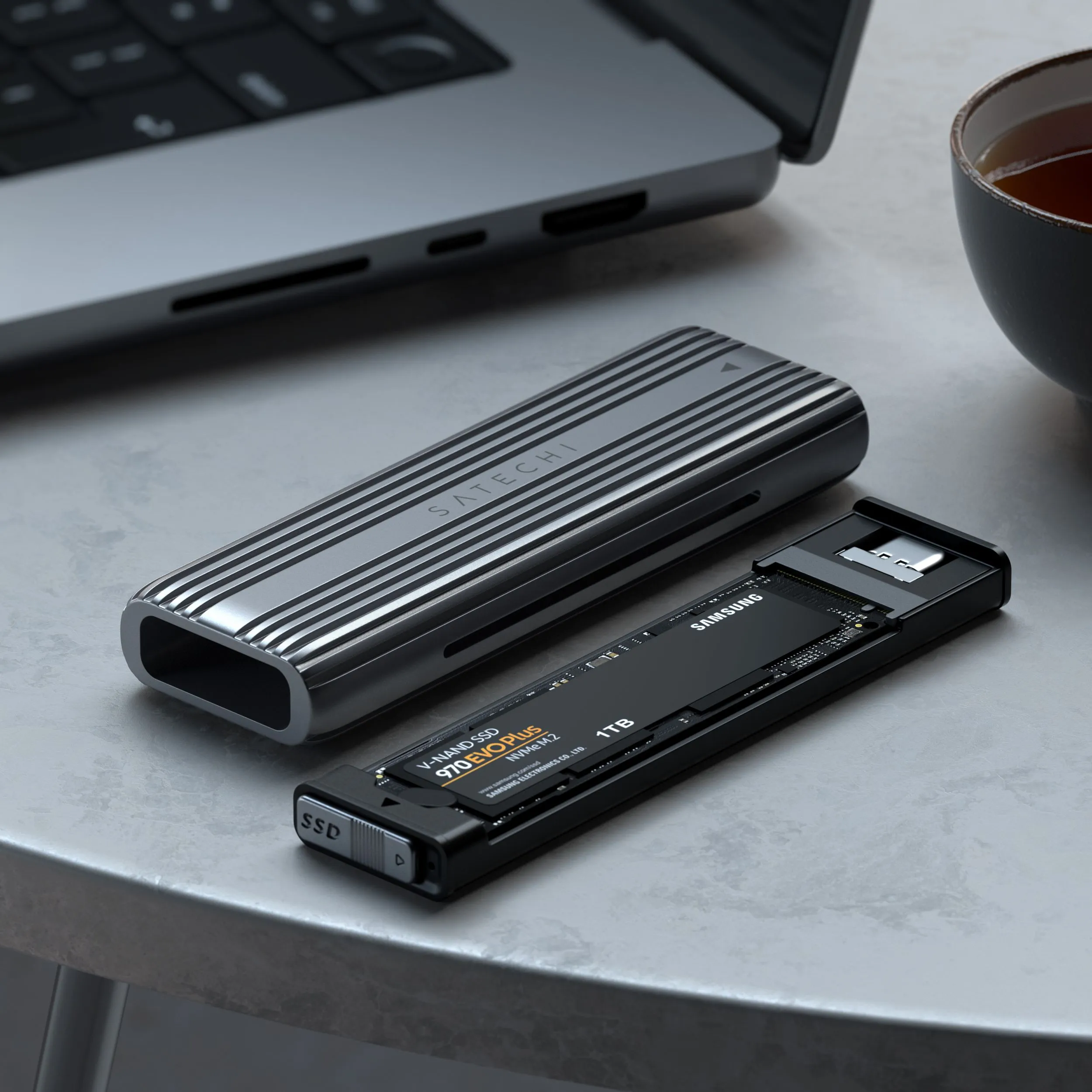 Внешний корпус Satechi USB-C NVME AND SATA SSD ENCLOSURE (серый)