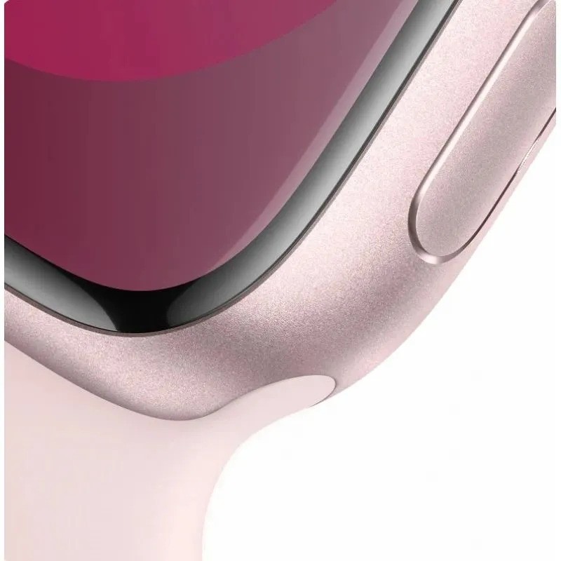 Умные часы Apple Watch Series 9 GPS Pink Aluminium Case with Light Pink Sport Band (45mm, M/L, розовый)