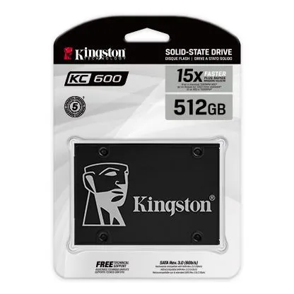 Внутренний SSD накопитель Kingston KC600 (512 ГБ, черный)