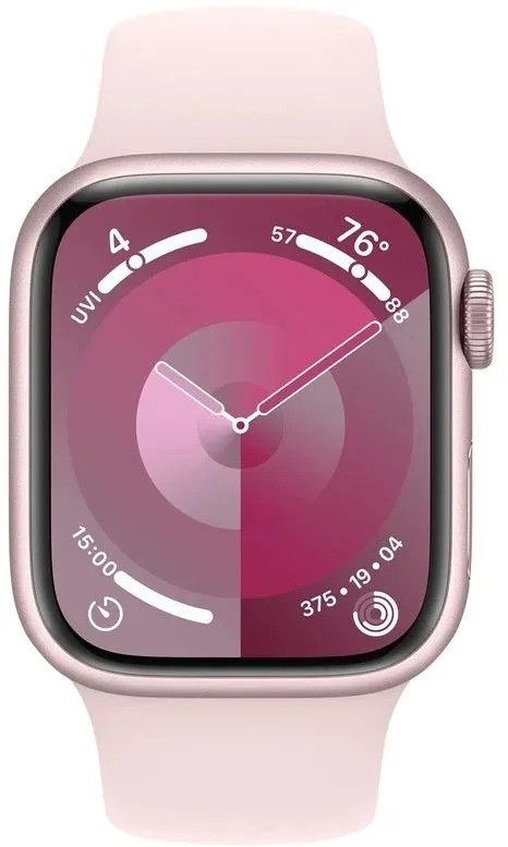 Умные часы Apple Watch Series 9 GPS Pink Aluminium Case with Light Pink Sport Band (45mm, M/L, розовый)
