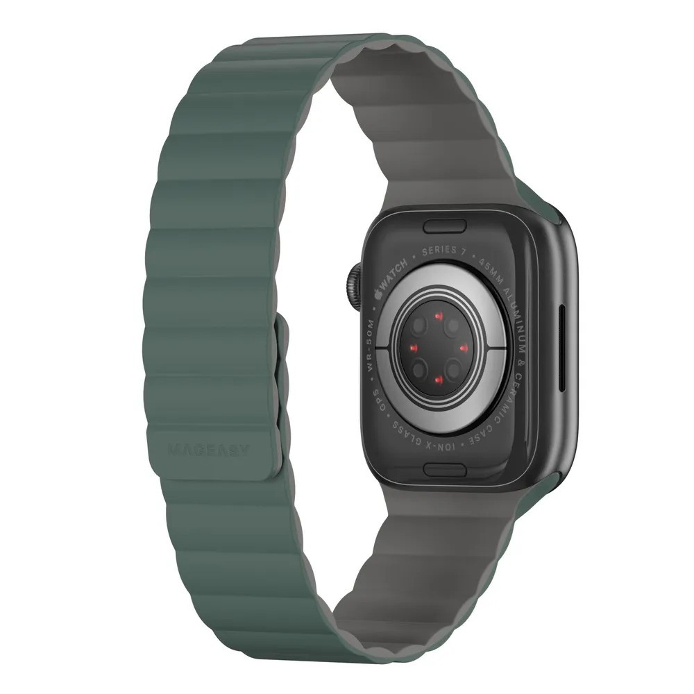 Ремешок для часов SwitchEasy MAW245078PG22 Skin Silicone Magnetic Watch Band (для Apple Watch 42/44/45mm, зеленый)