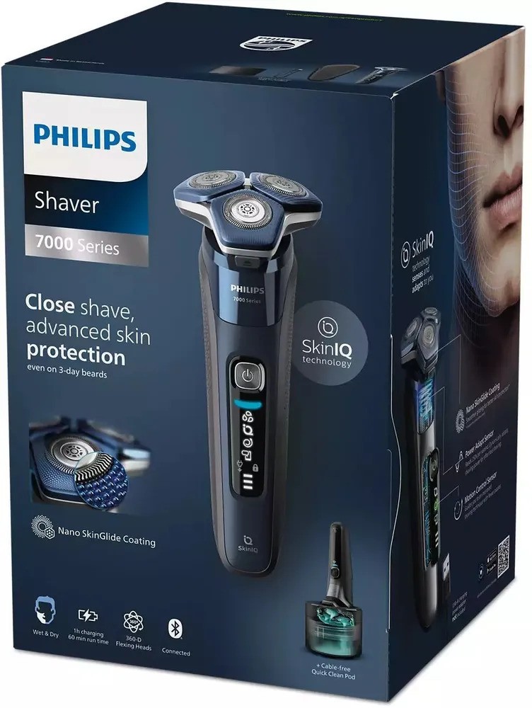 Умная электробритва Philips Series 7000 S7885/50 (черный/синий)