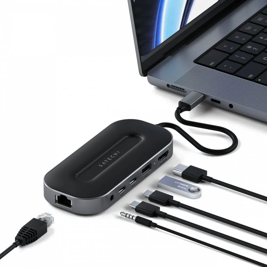 USB-C-Адаптер Satechi USB4 Multiport Adapter with 2.5G Ethernet (серый)