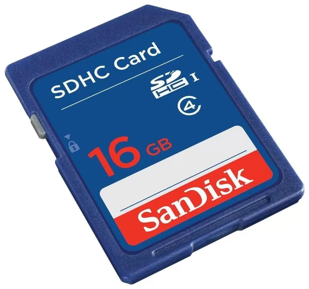 Карта памяти SanDisk SDHC Class 4 (16 ГБ, синий)