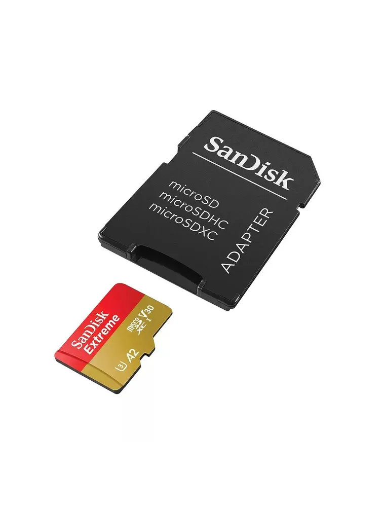 Карта памяти SanDisk Extreme microSDXC (64 ГБ, красный/золотой)