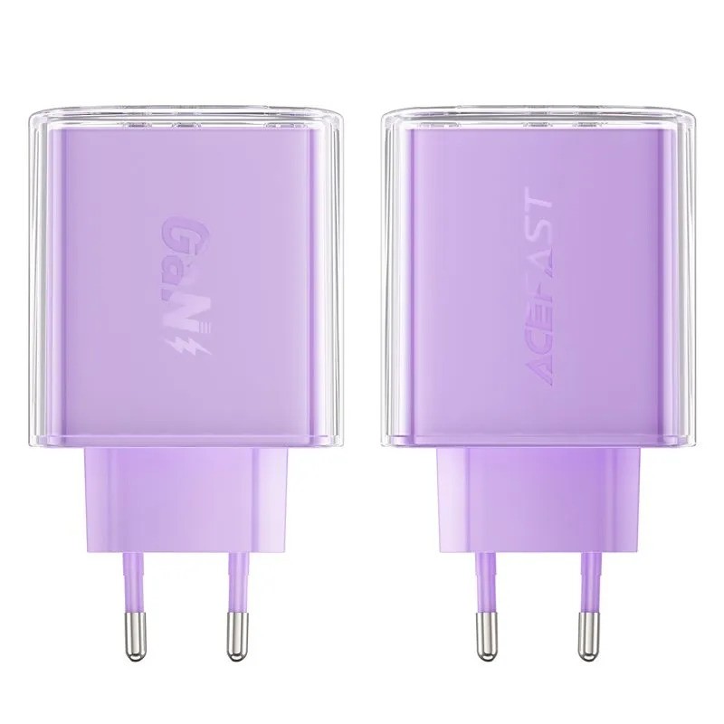 Сетевое зарядное устройство ACEFAST A45 PD65W (2xUSB-C+USB-A, фиолетовый)