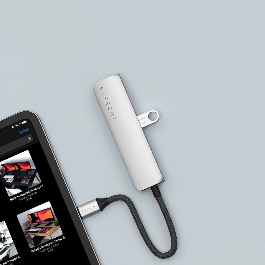 Адаптер Satechi 4-in-1 USB-C PD&2xUSB-A 3.2 Gen2&HDMI 4K@60Hz (4-в-1, серебристый) 