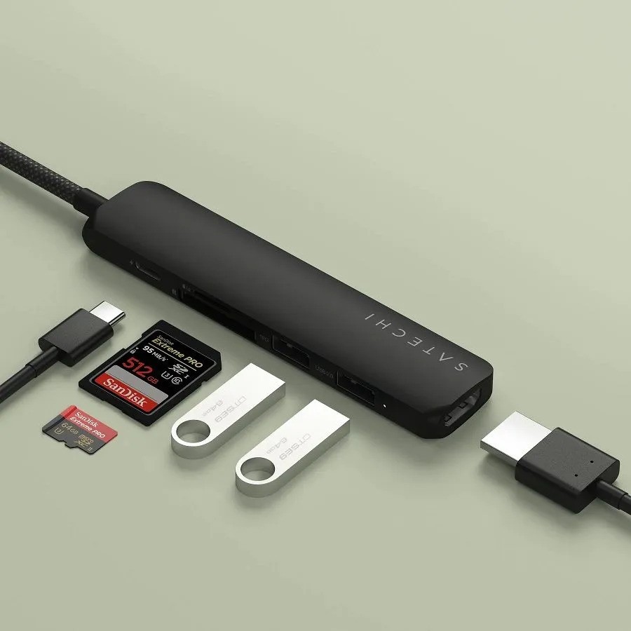 Адаптер Satechi 6-in-1 USB-C (6-в-1, черный)