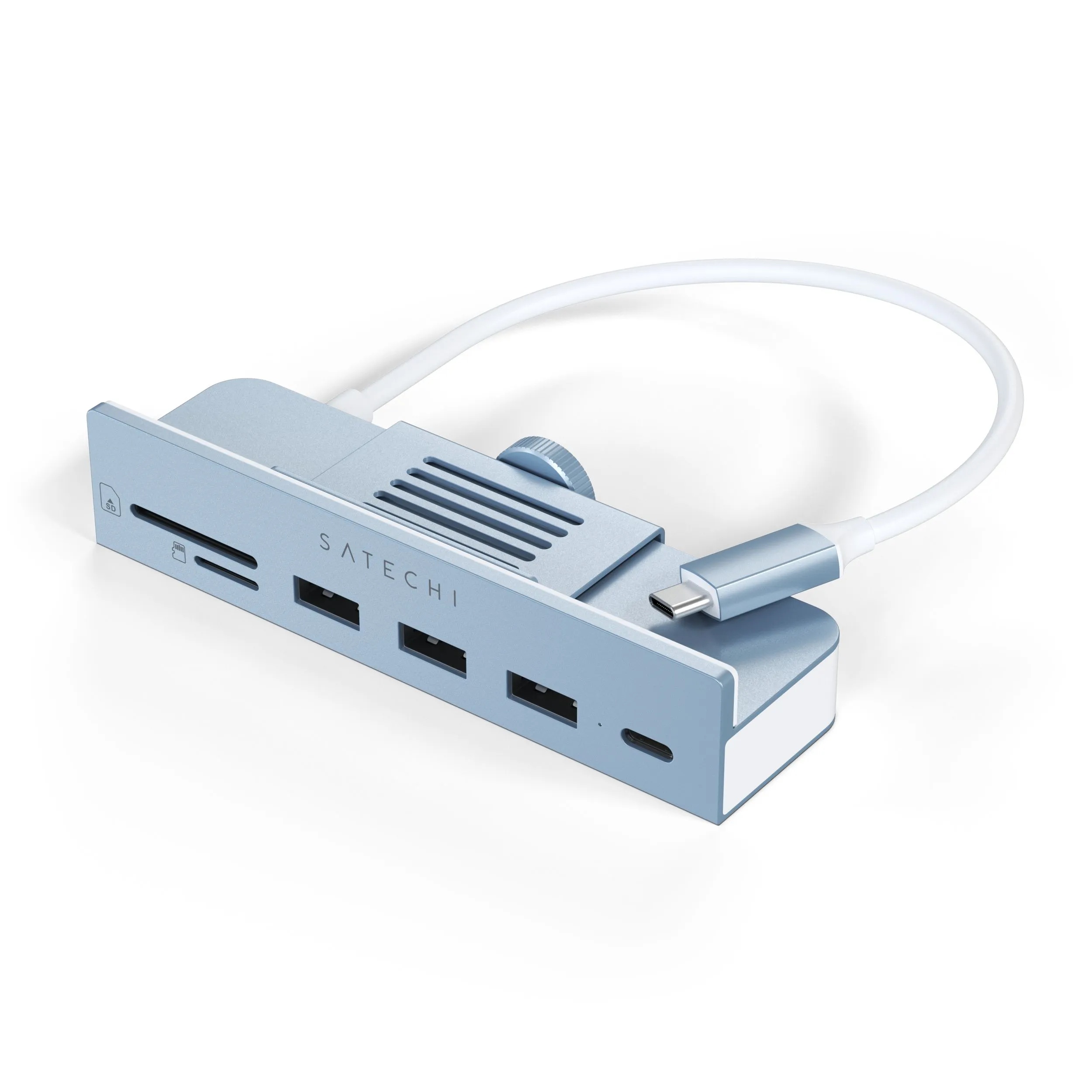 Хаб Satechi Aluminum USB-C Clamp Hub (для iMac 24'', голубой)