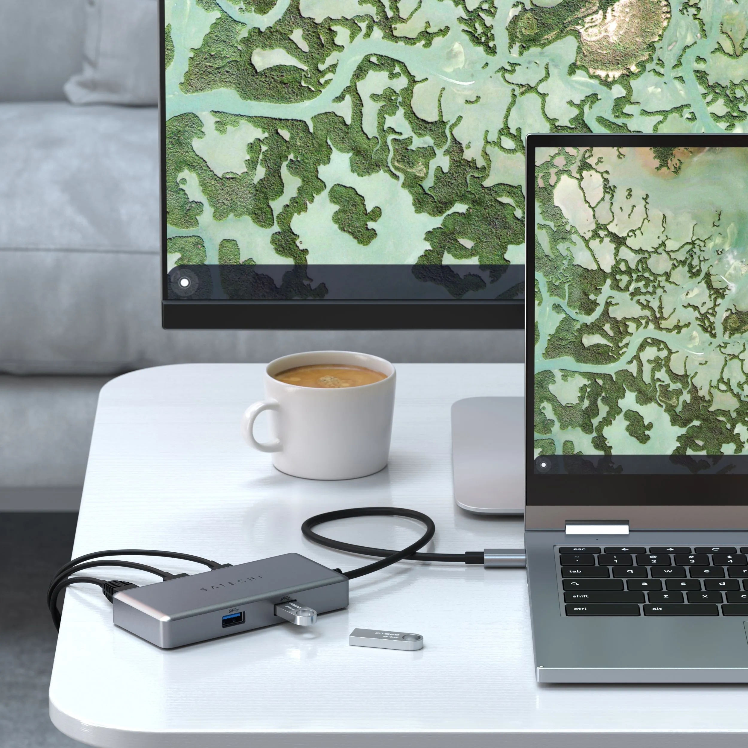 Адаптер Satechi USB-C Multiport Adapter (для Chromebook, серый)