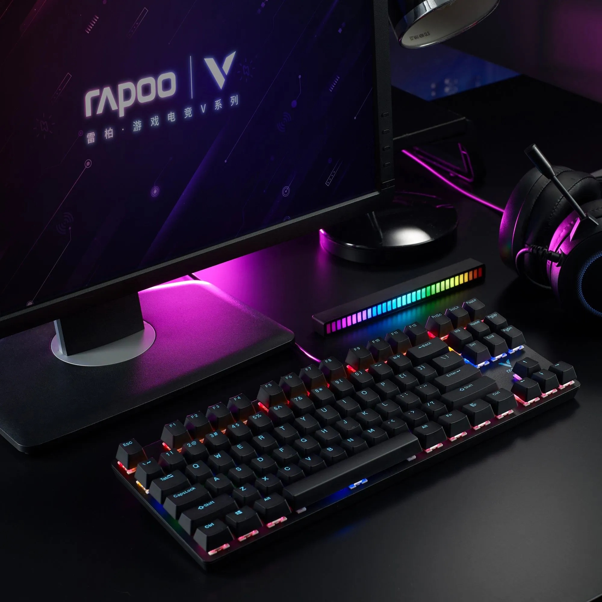 Игровая механическая клавиатура Rapoo V500 Pro 87 (проводная, черный)