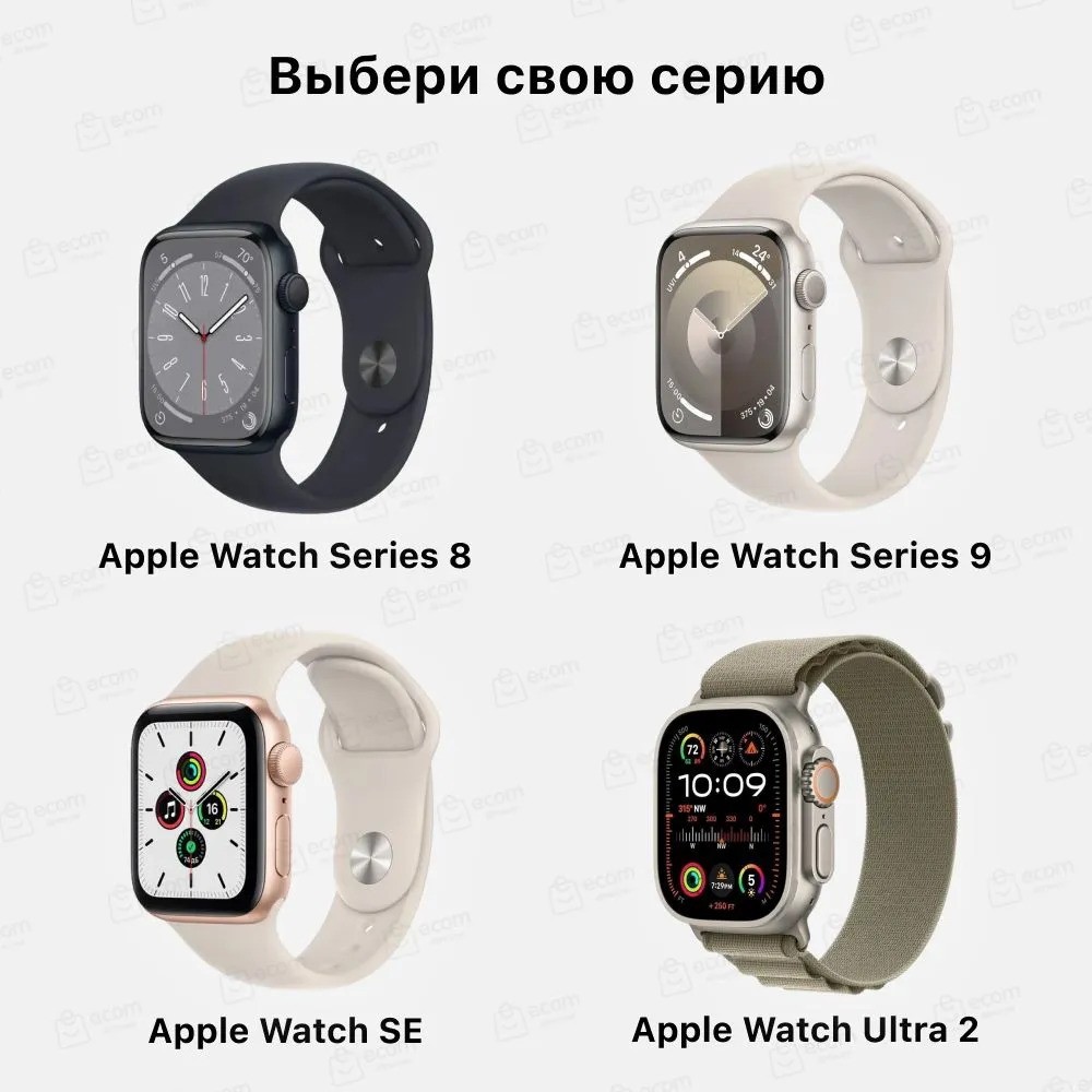 Умные часы Apple Watch Series 9 GPS Midnight Aluminium Case with Midnight Sport Band (41mm, M/L, черный)