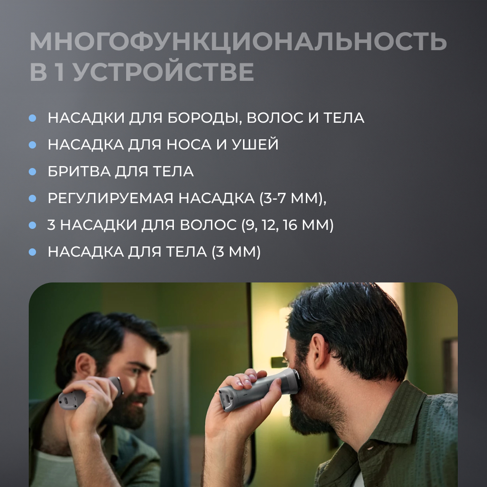 Мультитриммер Philips Multigroom Series 5000 MG5930/15 (серый)