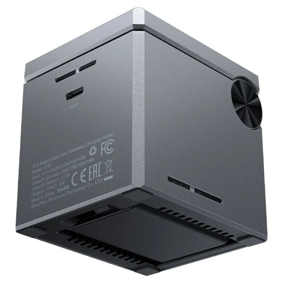 Беспроводное зарядное устройство ACEFAST E18 Rubik's Cube (3-в-1, серый)