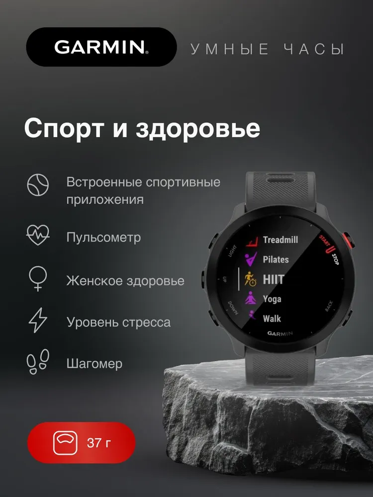 Умные часы Garmin Forerunner 55 (серый)
