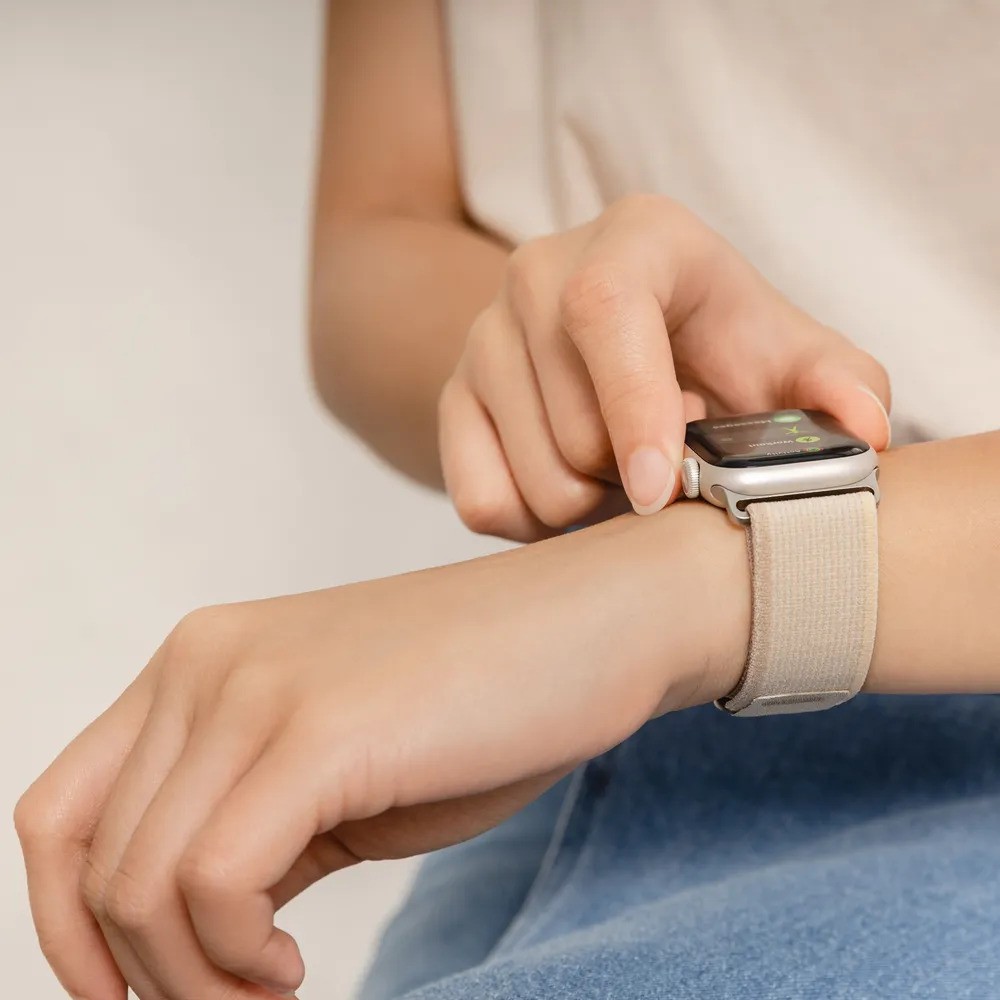 Ремешок для часов SwitchEasy SAW459161SI23 Flex Woven Nylon Watch Loop (для Apple Watch 42/44/45/49mm, бежевый)