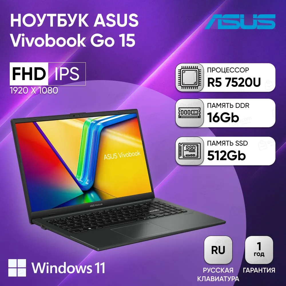 Ноутбук ASUS E1504FA-BQ831W (15.6'', черный)