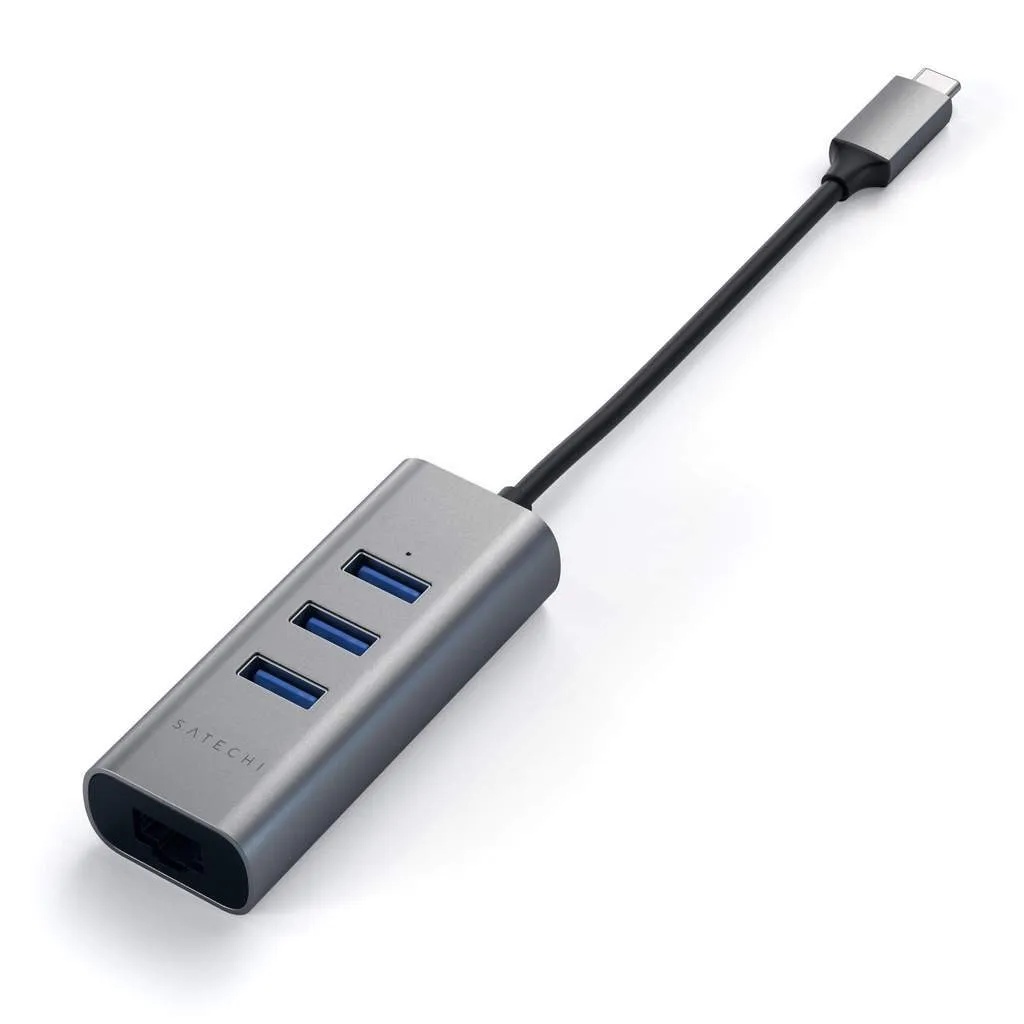 USB-хаб Satechi Type-C 2-in-1 USB 3.0 Aluminum 3 Port Hub and Ethernet Port (серый космос)