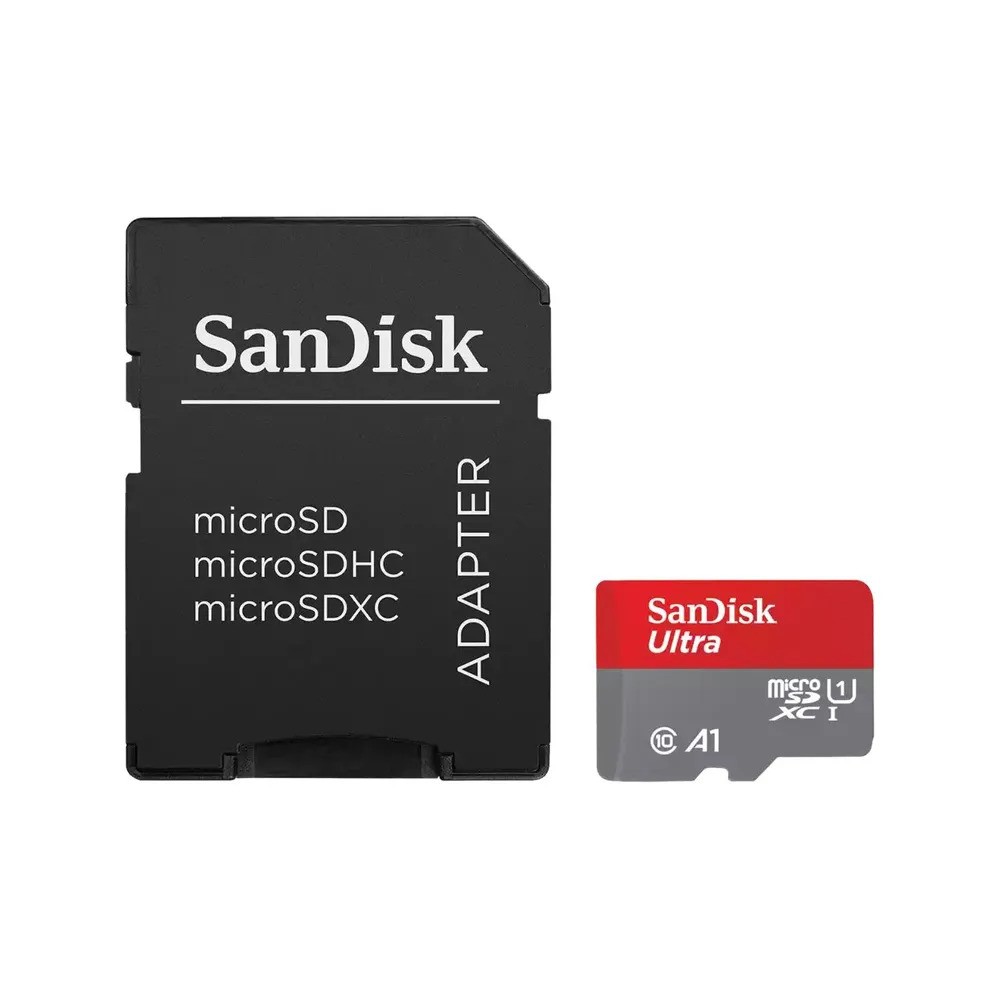 Карта памяти SanDisk Ultra microSDXC UHS-I (64 ГБ, красный/серый)