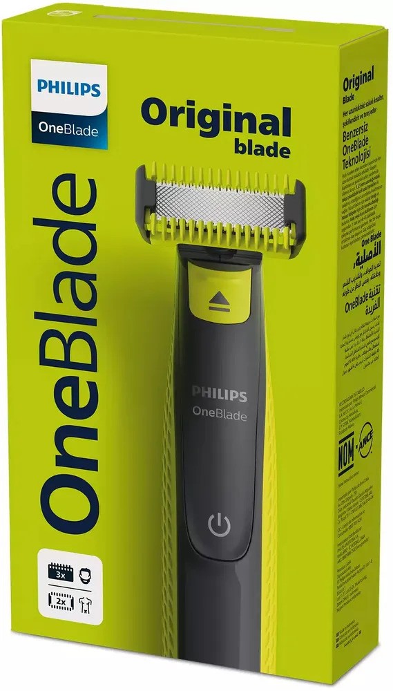 Триммер для бороды и тела Philips OneBlade QP2824/10 (черный/зеленый)