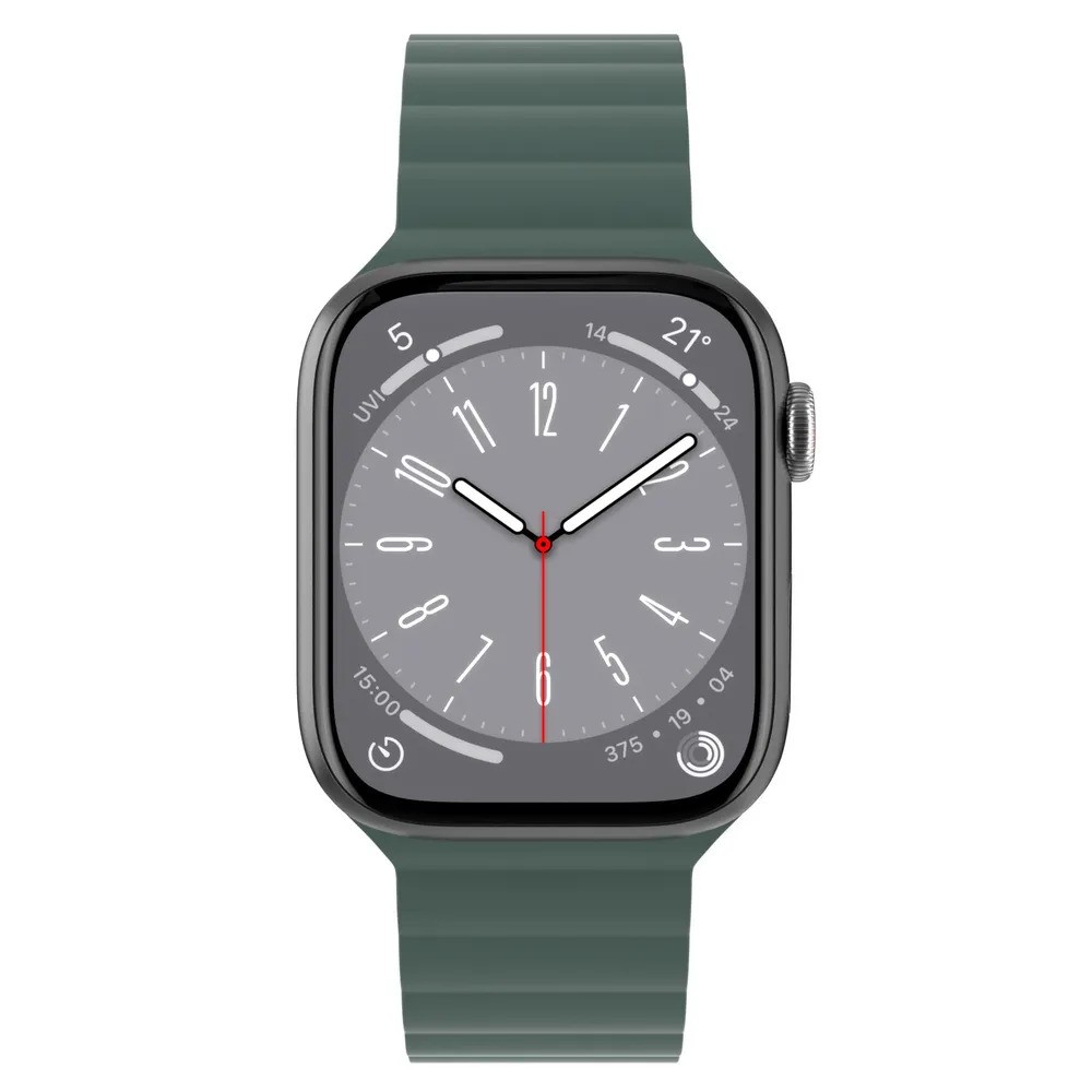 Ремешок для часов SwitchEasy MAW245078PG22 Skin Silicone Magnetic Watch Band (для Apple Watch 42/44/45mm, зеленый)