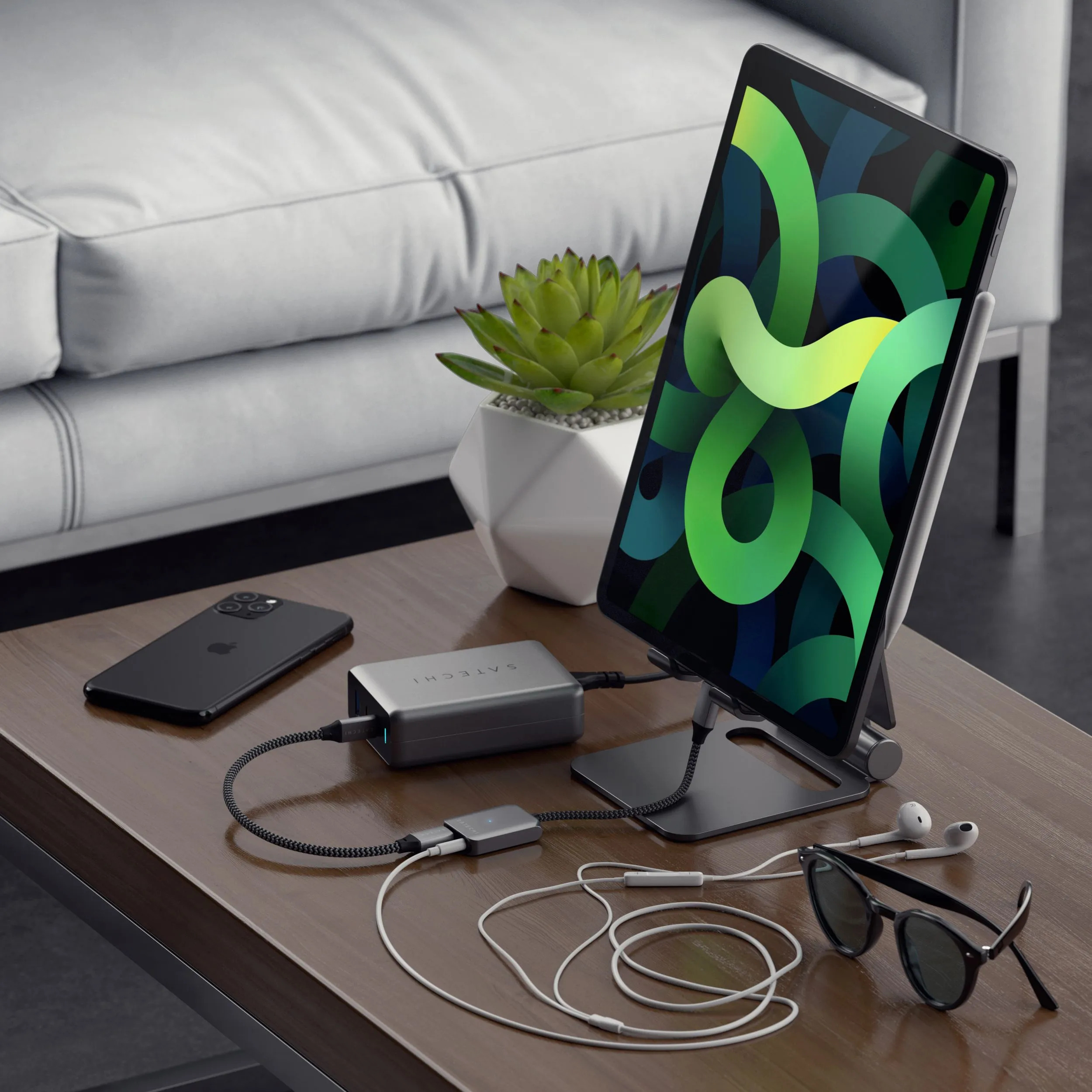 Адаптер Satechi USB-C to Audio PD Charger Adapter (серый)