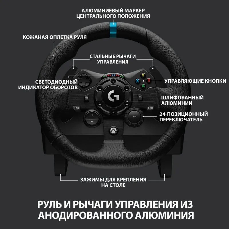 Игровой руль Logitech G923 (черный)