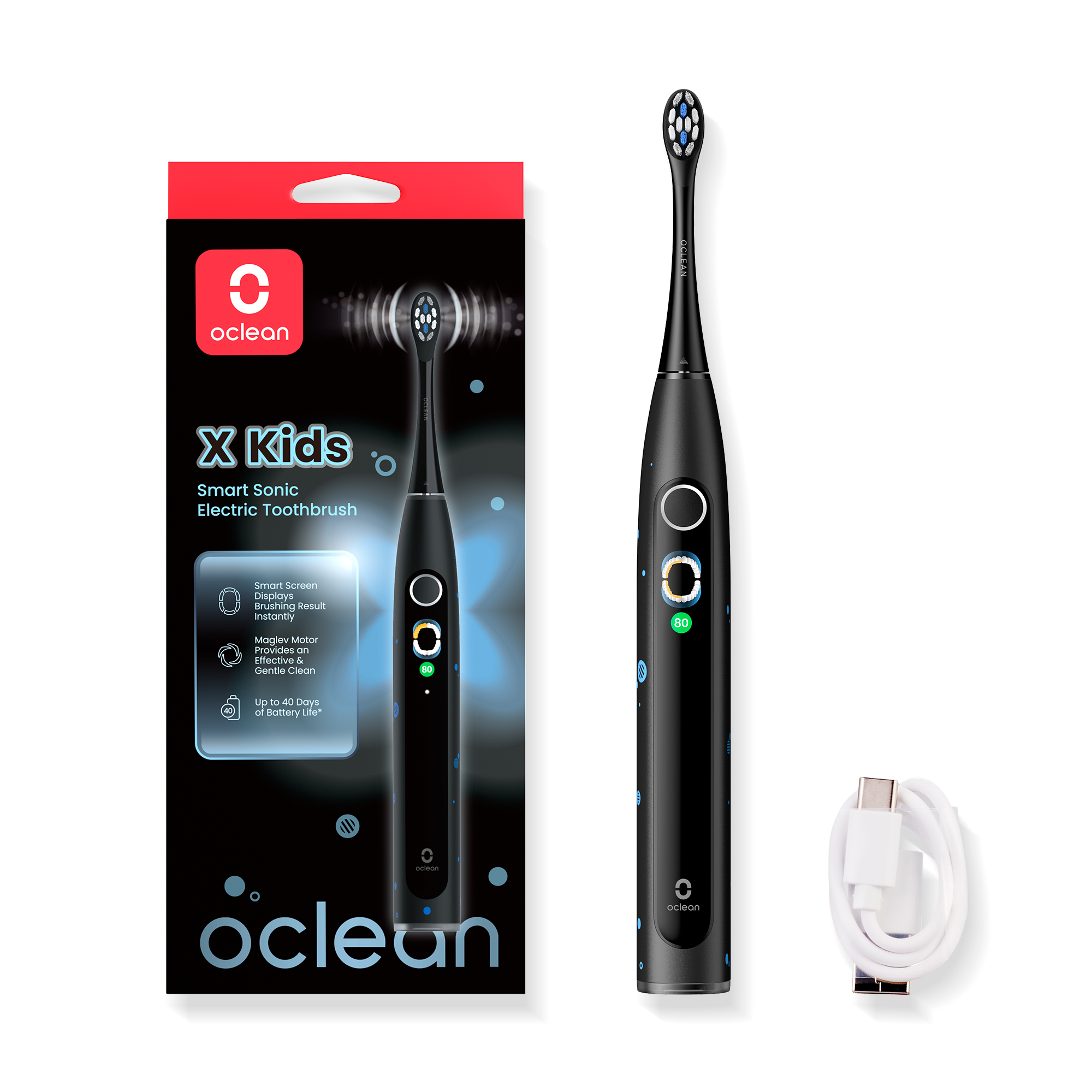 Электрическая детская зубная щетка Oclean X Kids (черный)