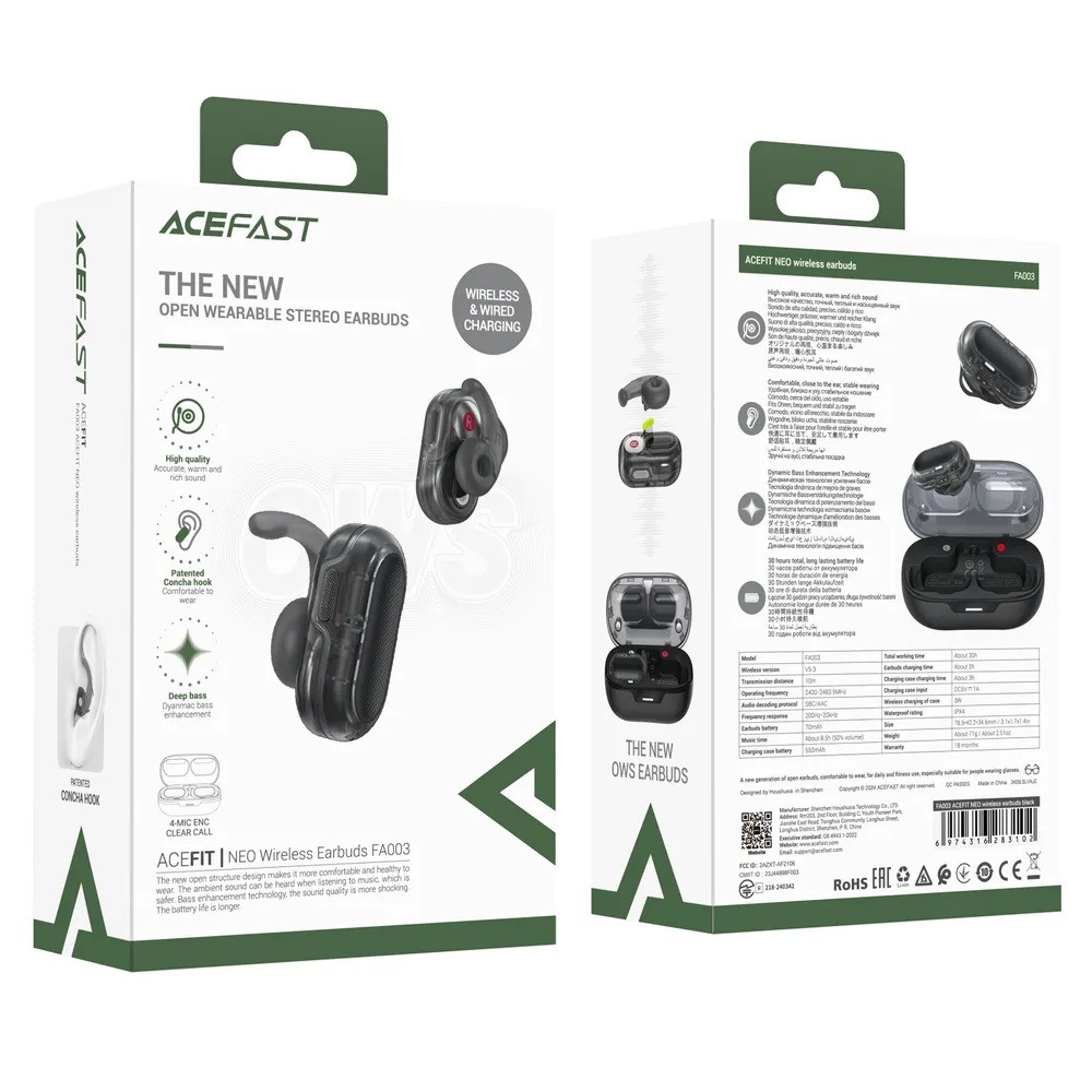 Беспроводные наушники ACEFAST FA003 ACEFIT NEO (черный)