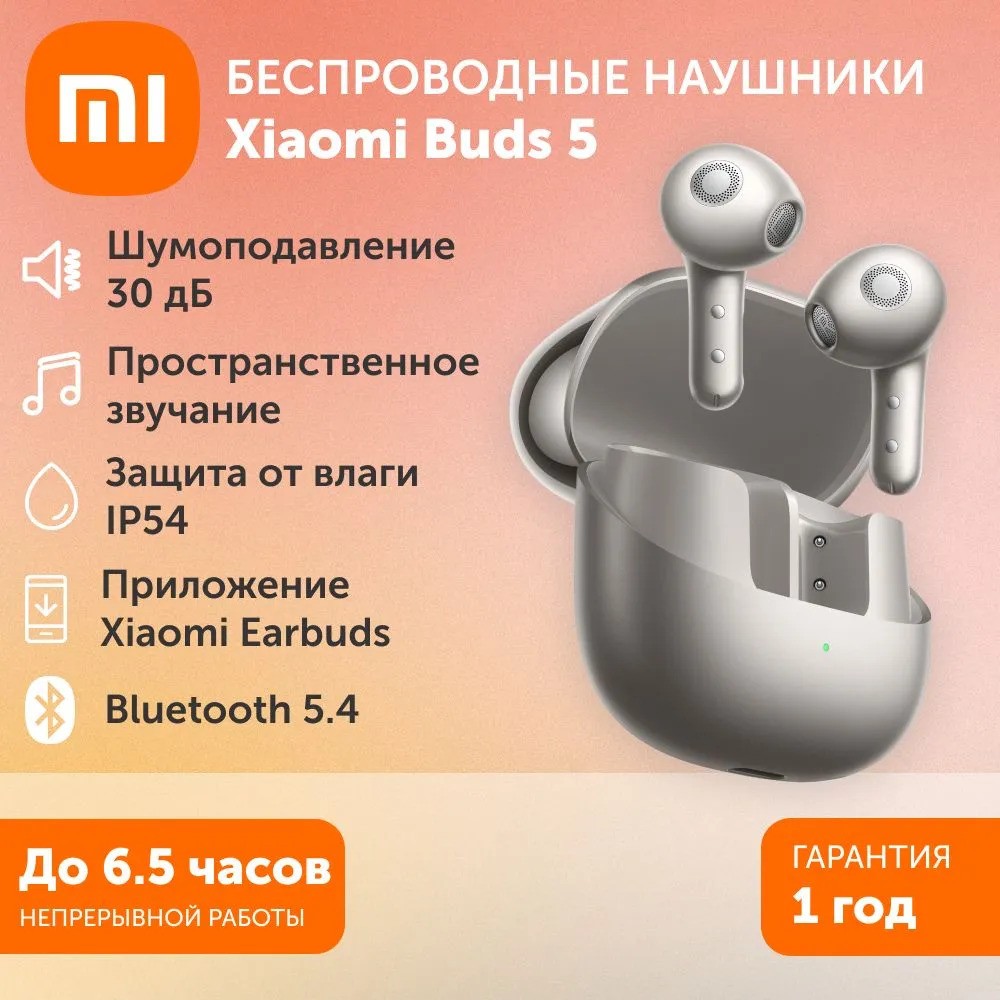 Беспроводные наушники Xiaomi Buds 5 (серый)