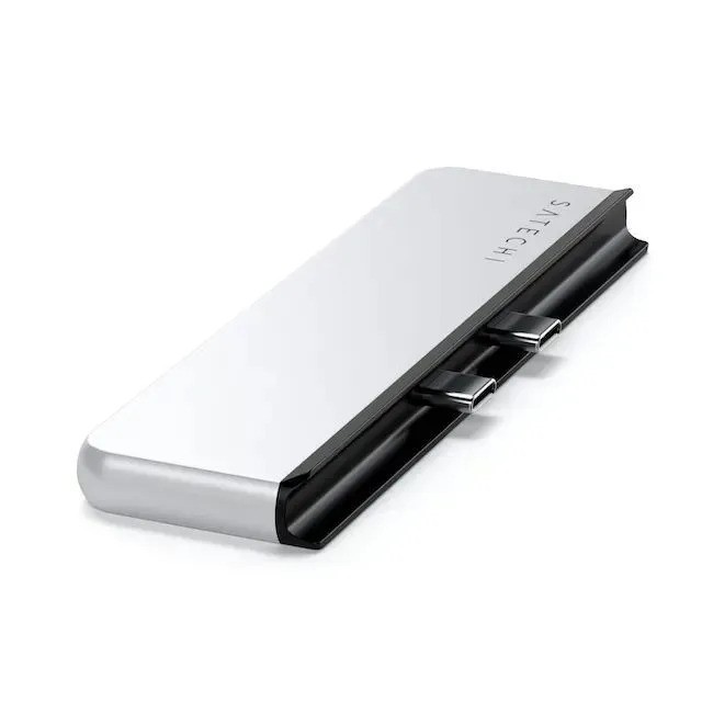 Хаб двойной Satechi Dual USB-C Hub For Surface Pro 9 (серебристый)