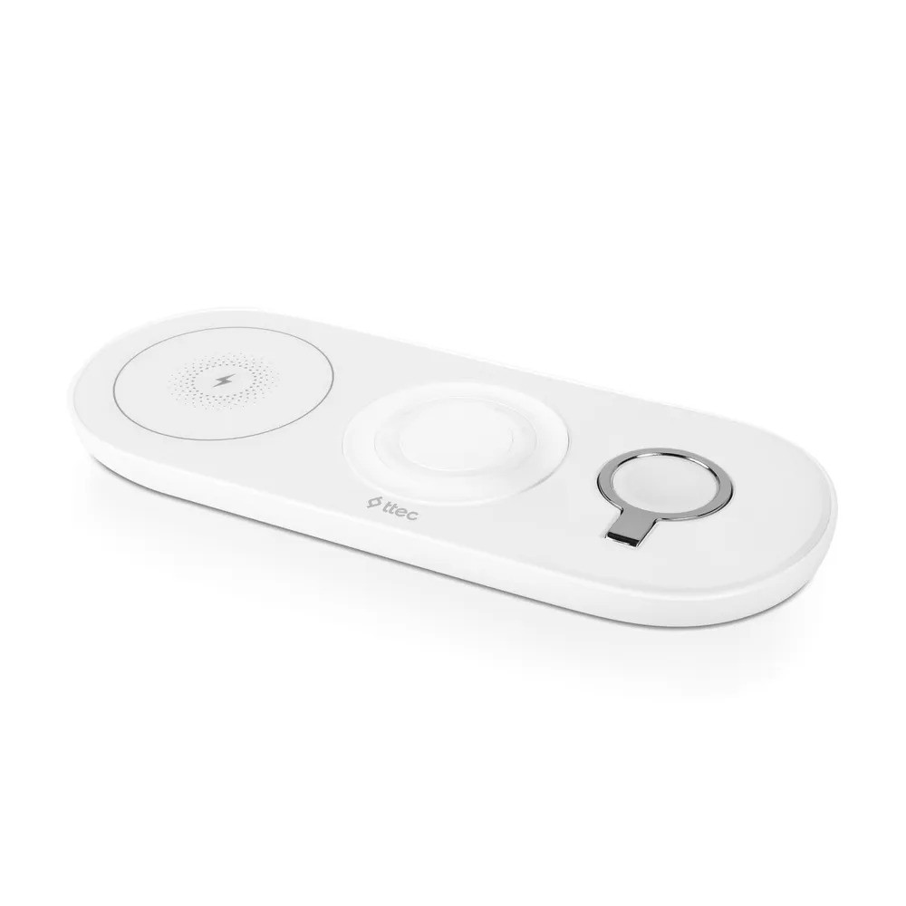 Беспроводная зарядная станция TTEC AirCharger Trio 3 in 1 iPhone + Apple Watch + AirPods Wireless Speed Charging Station (3-в-1, белый)