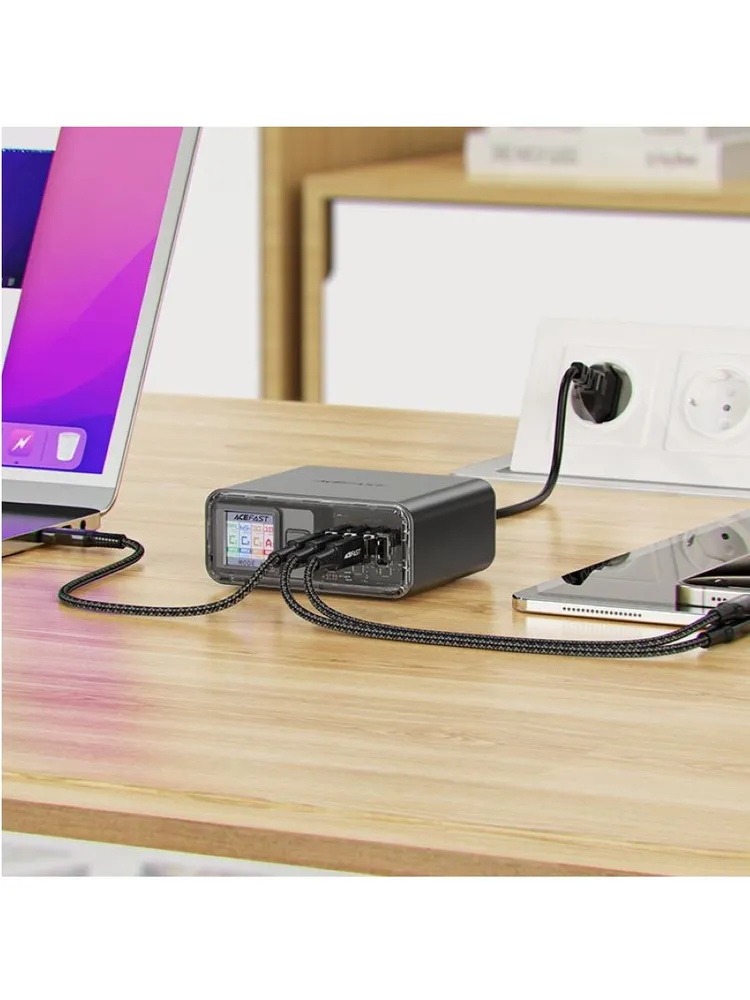 Зарядное устройство ACEFAST Z4 PD218W GaN (3xUSB-C+USB-A, серый)