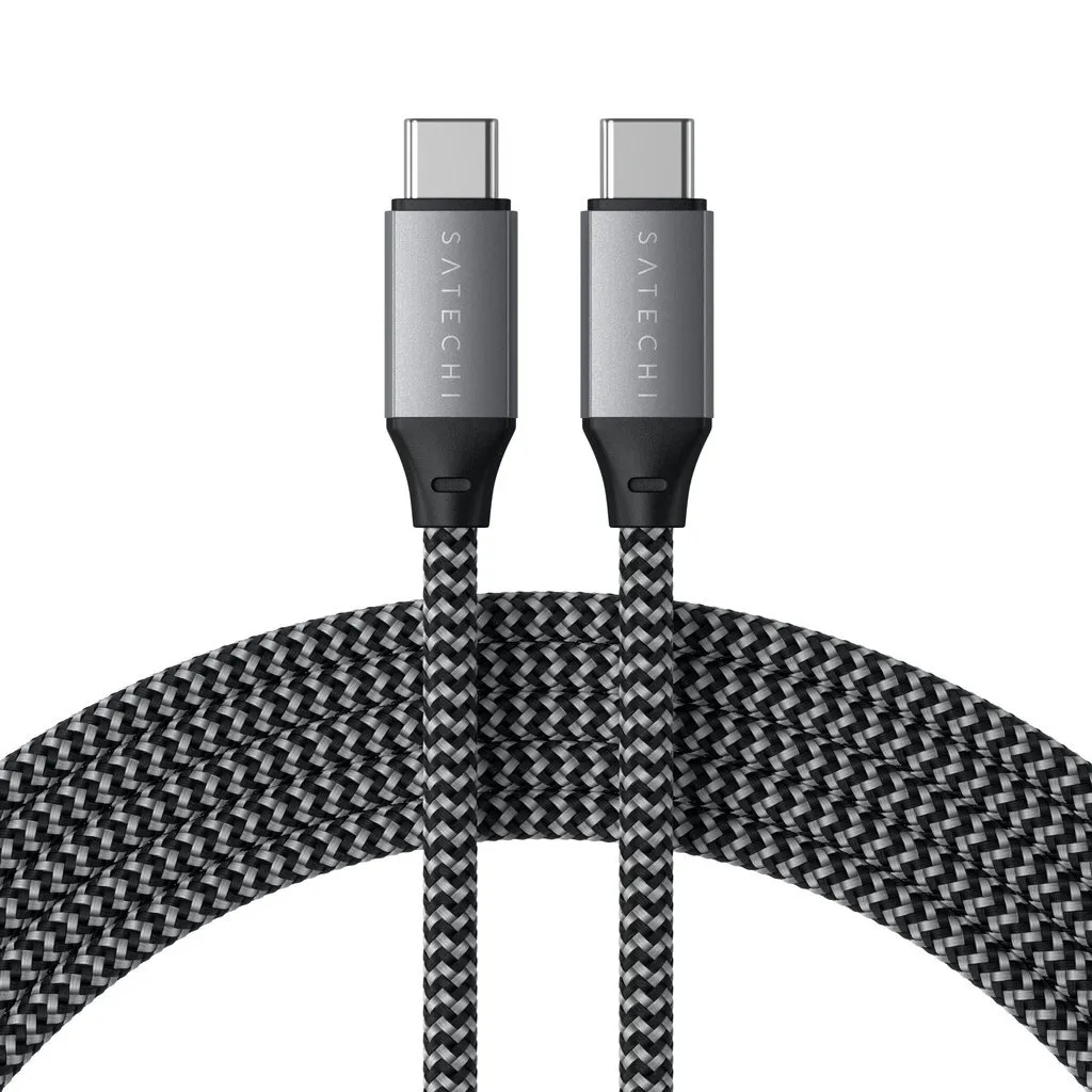 Кабель Satechi USB-C to USB-C 100W (2м, серый космос)