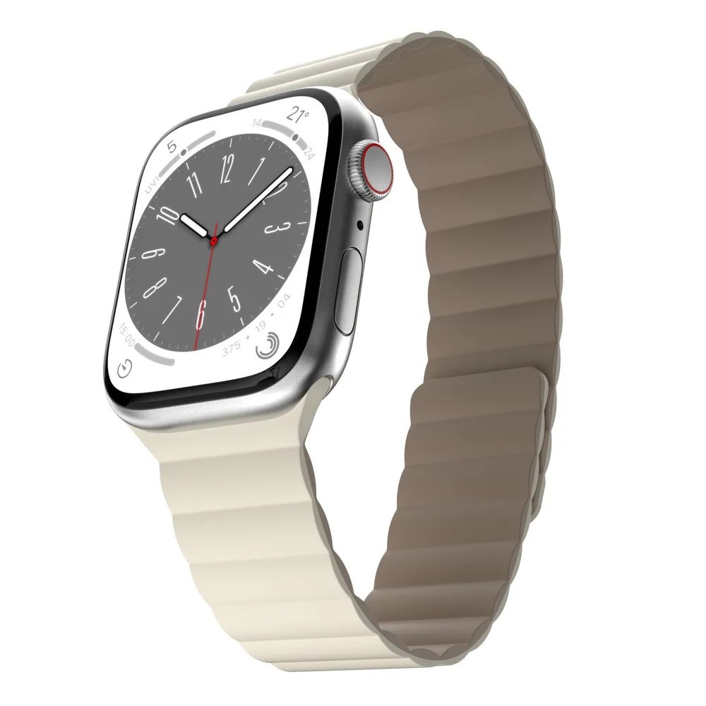 Ремешок для часов SwitchEasy MAW245078SI22 Skin Silicone Magnetic Watch Band (для Apple Watch 42/44/45mm, бежевый)