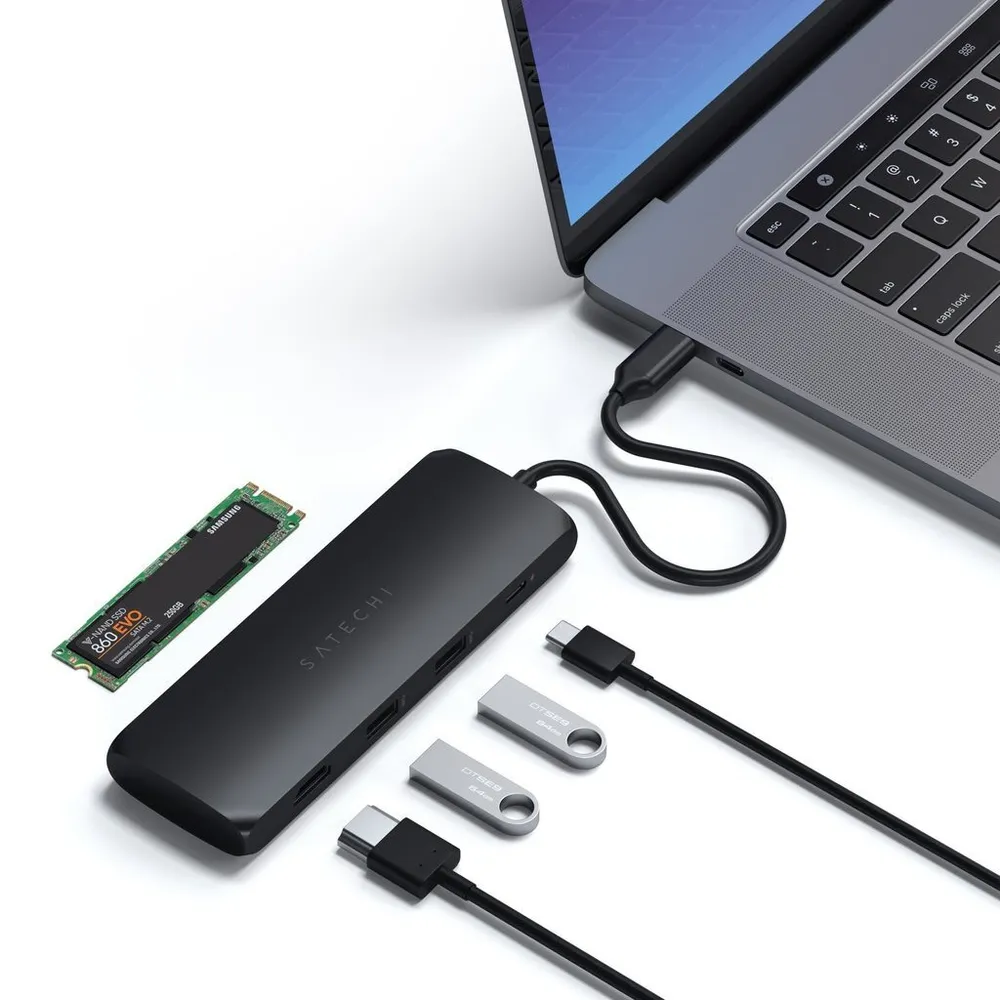 Адаптер Satechi USB-C Hybrid Multiport Adapter with SSD Enclosure (черный)