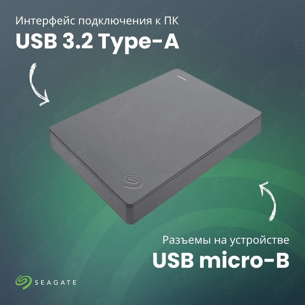 Внешний жёсткий диск Seagate Basic STJL1000400 (1TB, черный)