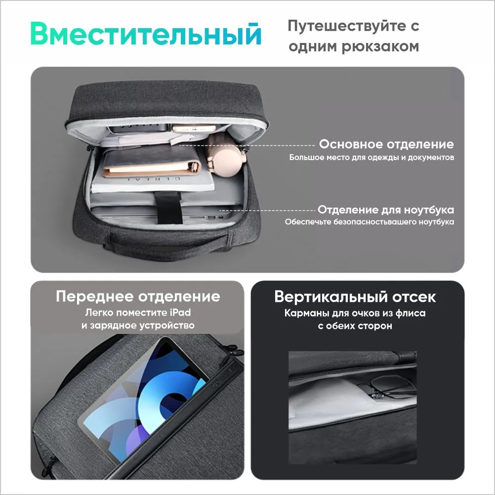 Рюкзак для ноутбука UGREEN LP664 (15.6'', темно-серый)