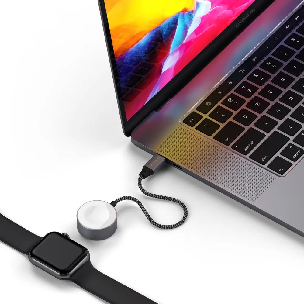 Беспроводное магнитное зарядное устройство Satechi USB-C Magnetic Charging Cable (для Apple Watch, серый)