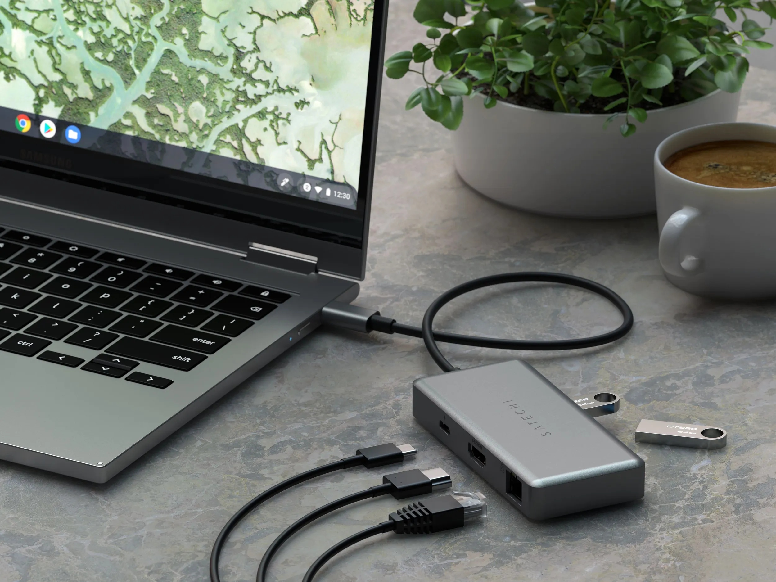 Адаптер Satechi USB-C Multiport Adapter (для Chromebook, серый)