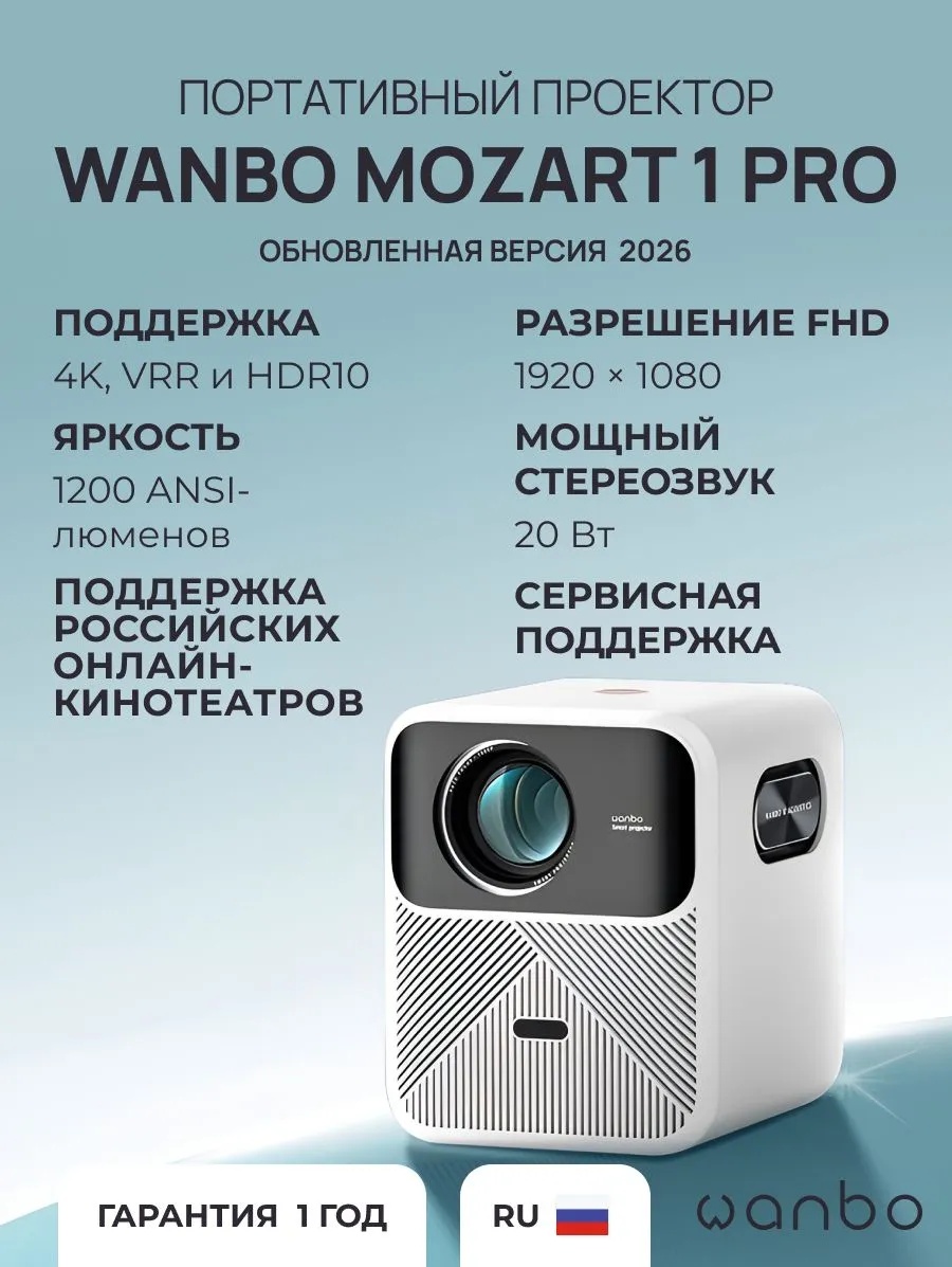 Проектор Wanbo Projector Mozart 1 Pro (темно-синий)