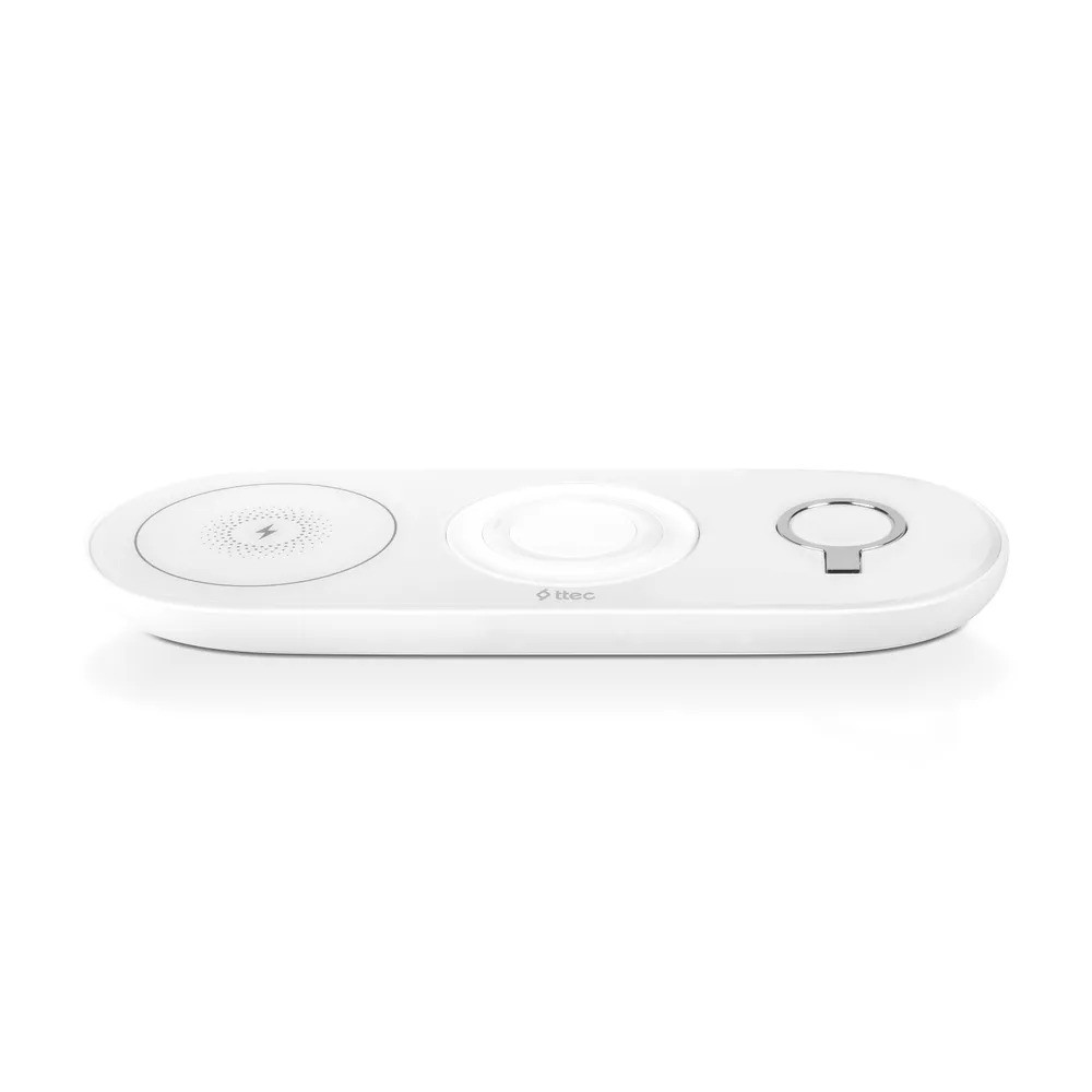 Беспроводная зарядная станция TTEC AirCharger Trio 3 in 1 iPhone + Apple Watch + AirPods Wireless Speed Charging Station (3-в-1, белый)