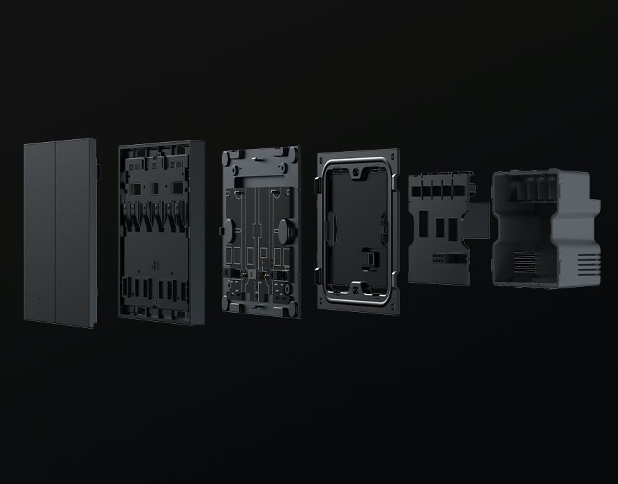 Выключатель Yeelight Pro E20 (проводной, 2 клавиши, серый)