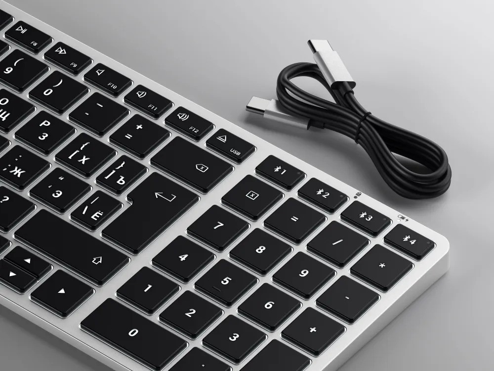 Беспроводная клавиатура Satechi Slim X2 (русская раскладка, серебристый)