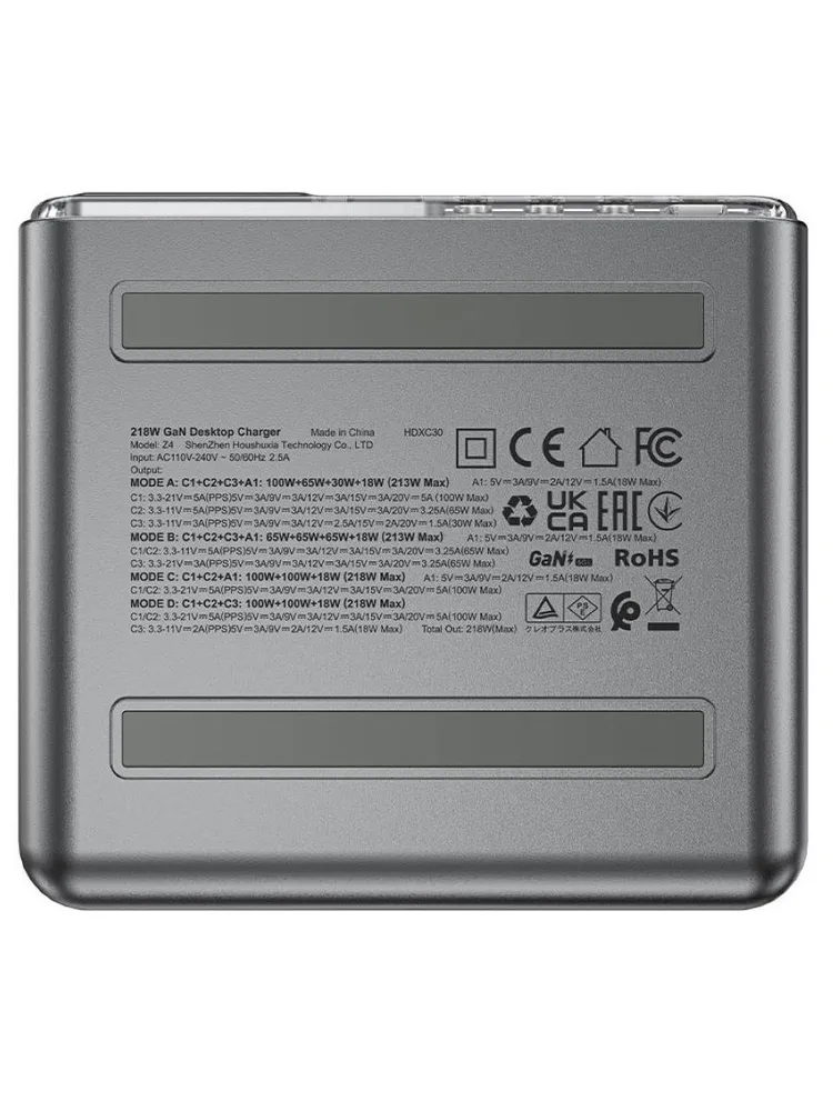 Зарядное устройство ACEFAST Z4 PD218W GaN (3xUSB-C+USB-A, серый)