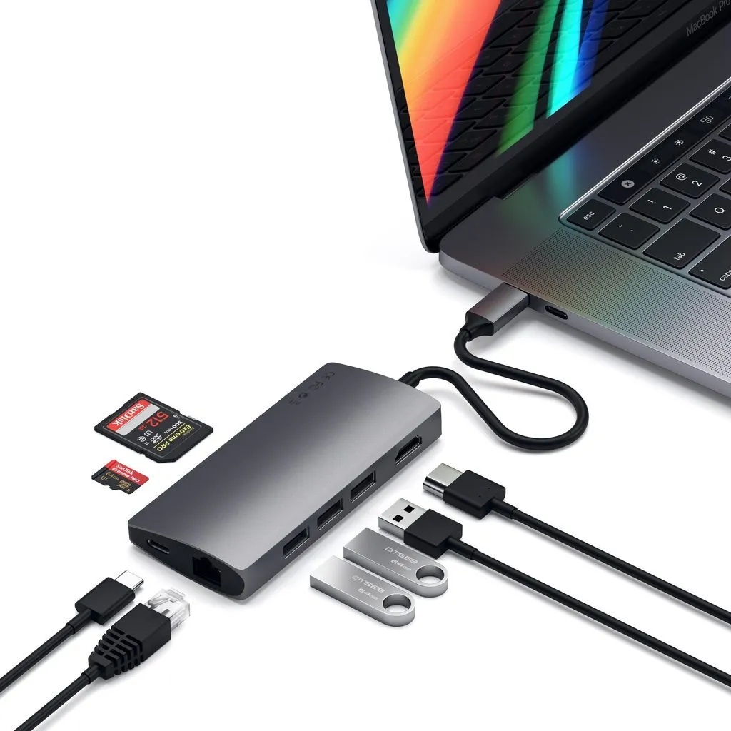 Адаптер Satechi Aluminum Multi-Port Adapter V2 (серый космос)