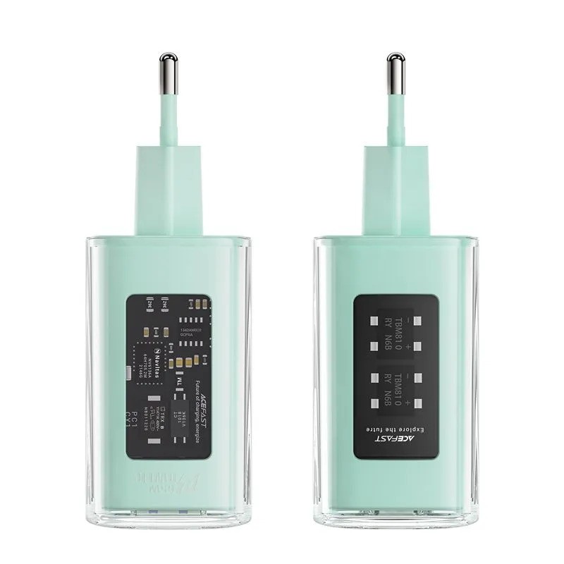 Сетевое зарядное устройство ACEFAST A45 PD65W (2xUSB-C+USB-A, зеленый)