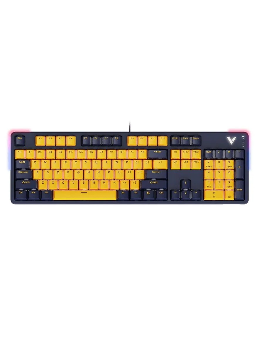 Игровая механическая клавиатура Rapoo V500 PRO (проводная, желтый/синий)