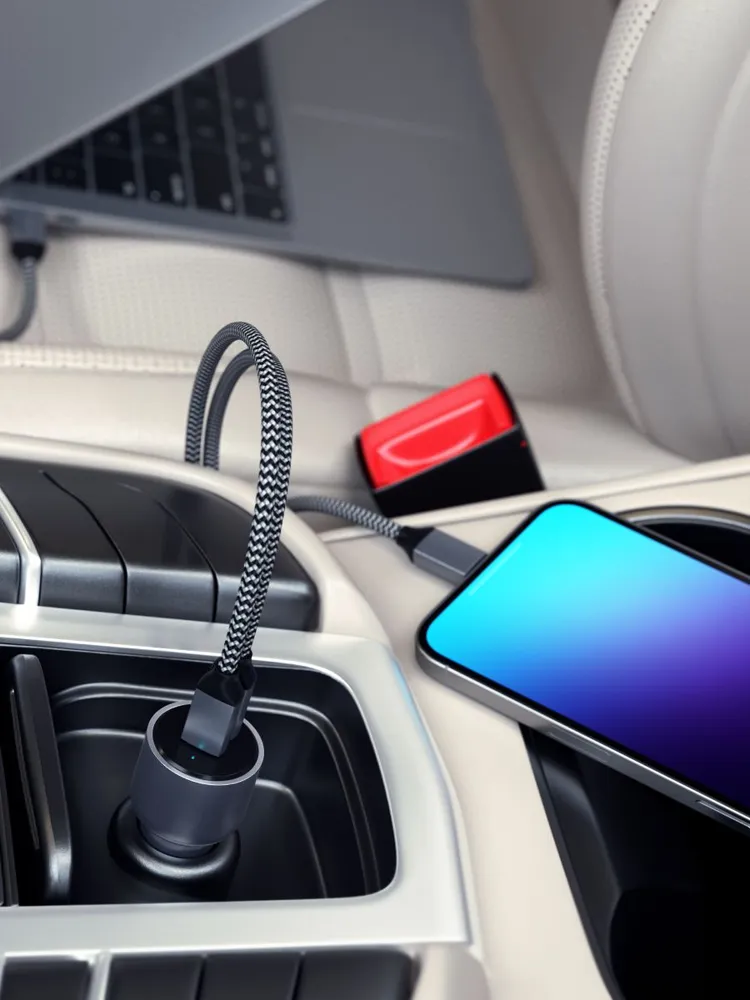 Автомобильное зарядное устройство Satechi 40W Dual USB-C Car Charger (серый)