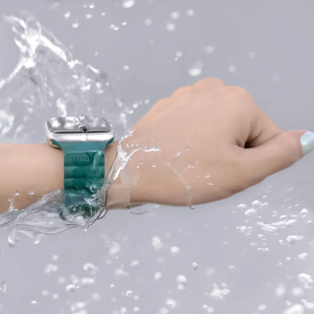 Ремешок для часов SwitchEasy MAW245078PG22 Skin Silicone Magnetic Watch Band (для Apple Watch 42/44/45mm, зеленый)